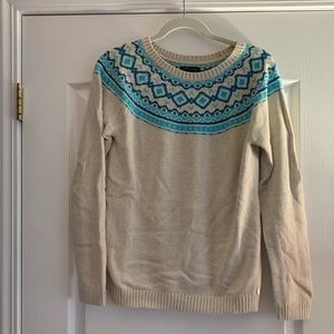 Tommy Hilfiger cream and blue patterned sweater